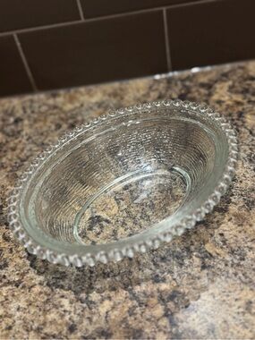 Vintage clear Indiana glass hen on nest - nest only